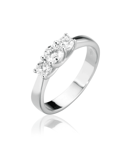 Anello Donna Modello Trilogy in Oro 18 Carati con Diamanti.