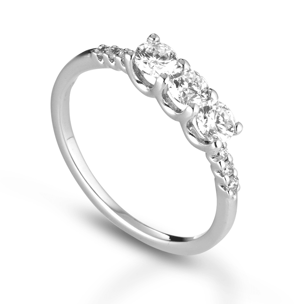 Anello Donna Modello Trilogy in Oro 18 Carati con Diamanti.