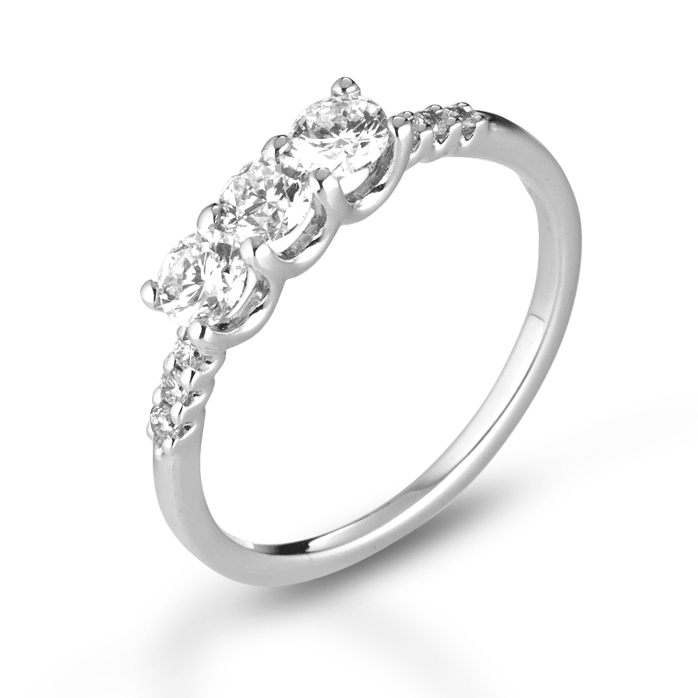 Anello Donna Modello Trilogy in Oro 18 Carati con Diamanti.