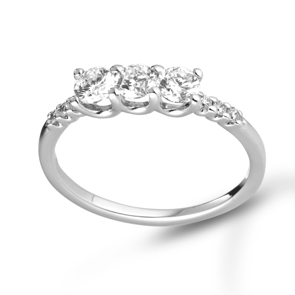 Anello Donna Modello Trilogy in Oro 18 Carati con Diamanti.