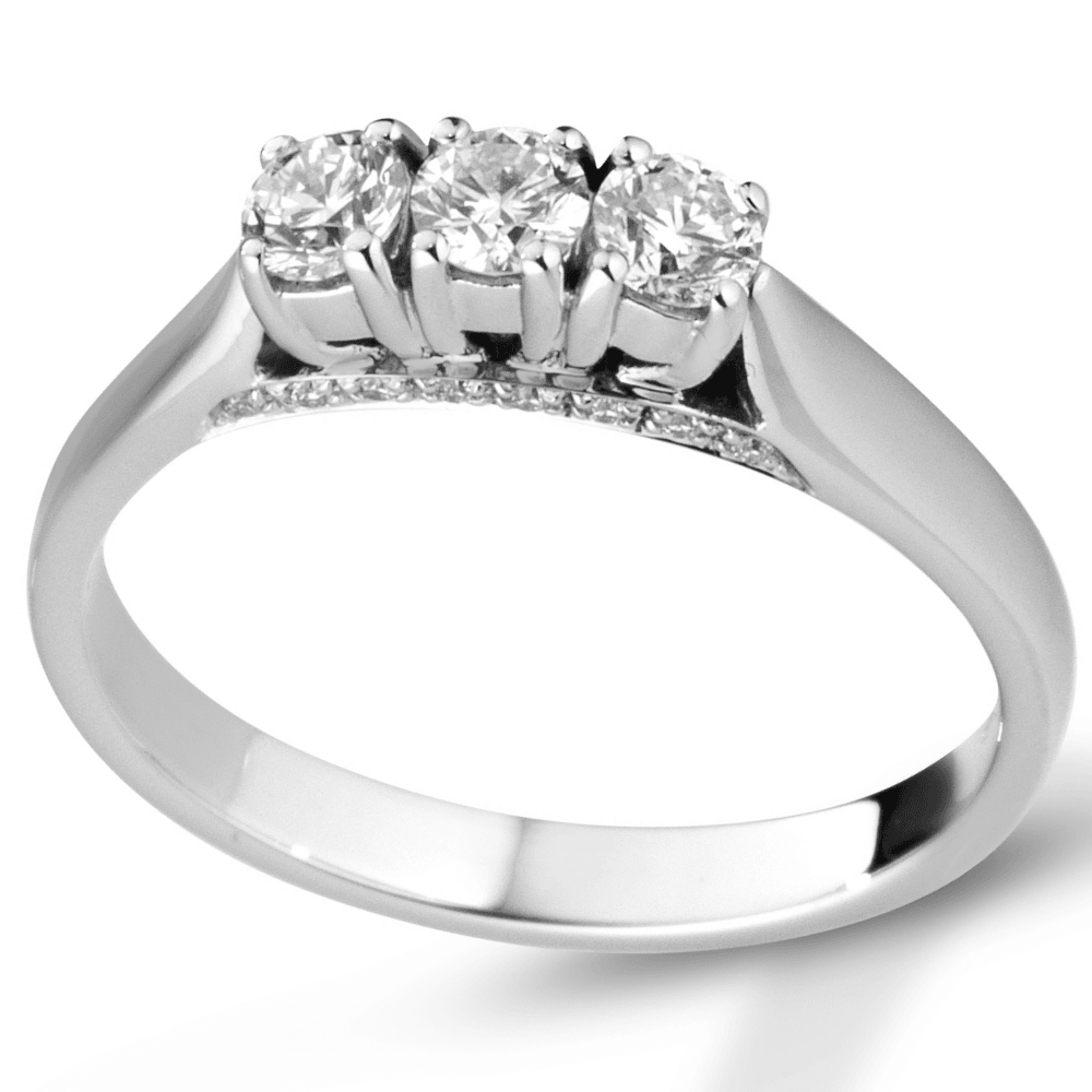 Anello Donna Modello Trilogy in Oro 18 Carati con Diamanti.