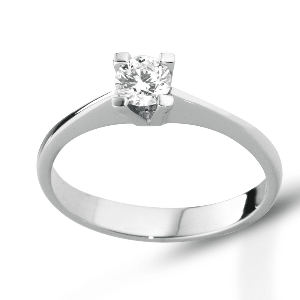 Anello Solitario Donna in Oro 18 Carati con Diamante.