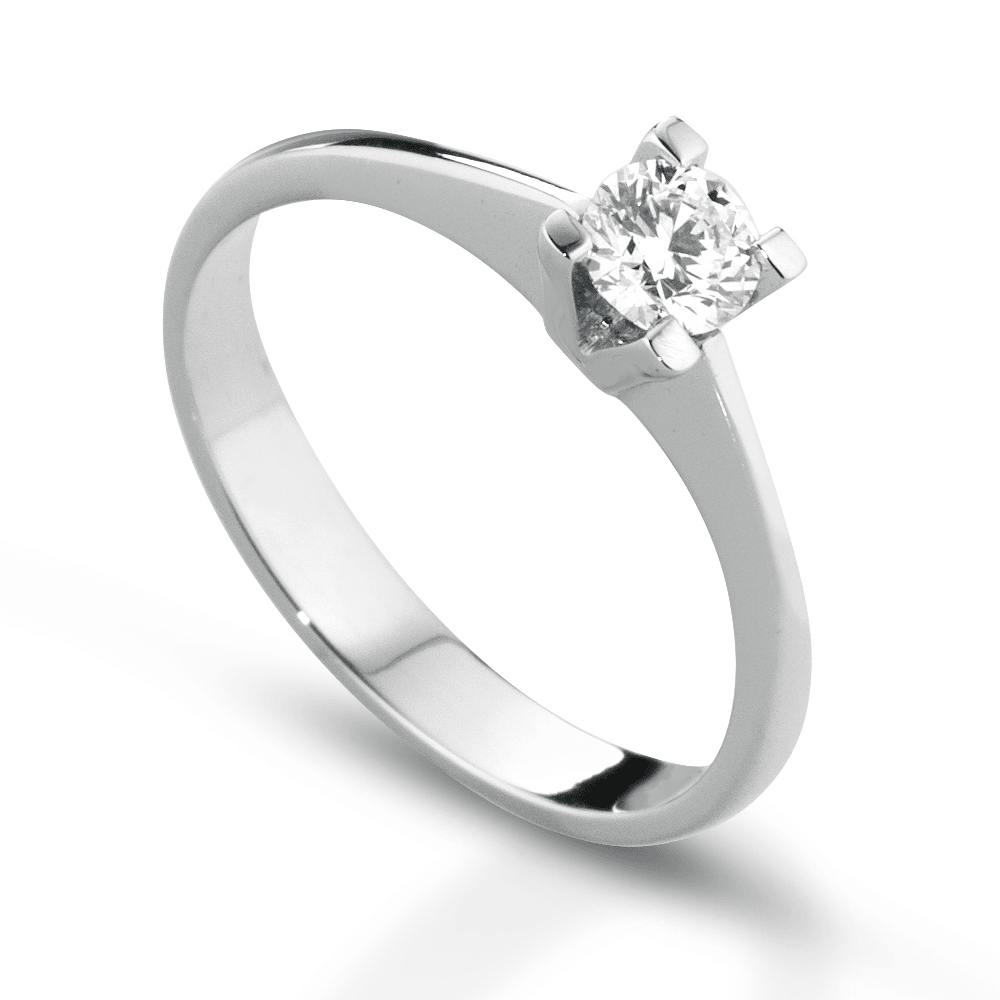 Anello Solitario Donna in Oro 18 Carati con Diamante.