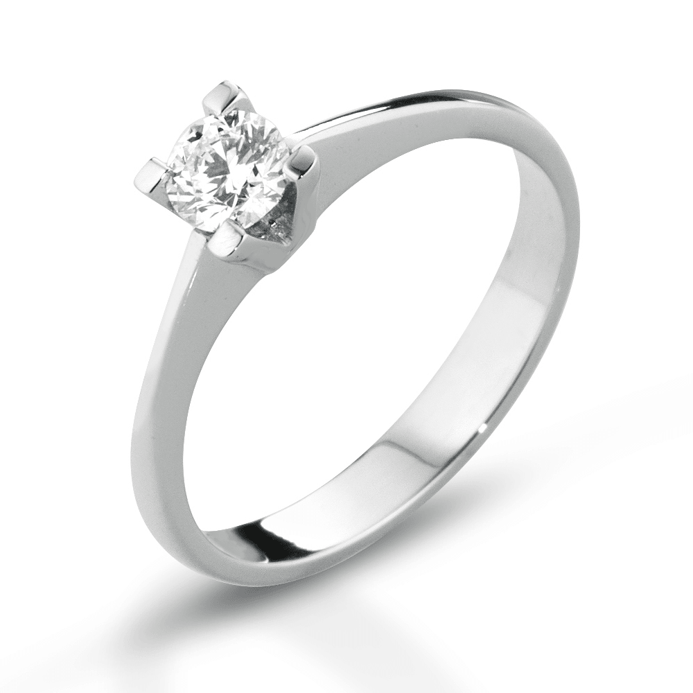 Anello Solitario Donna in Oro 18 Carati con Diamante.
