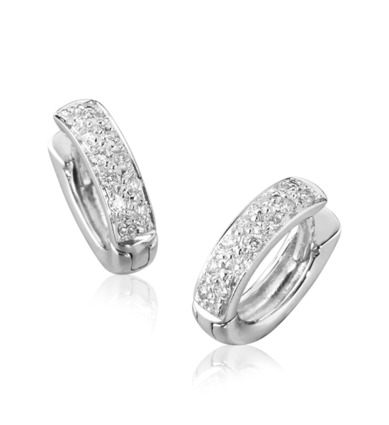 Orecchini Donna Cerchio in Oro 18 Carati con Diamanti.