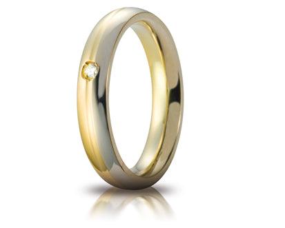 Fede Cerchi di Luce mm. 4.0 in oro bicolore