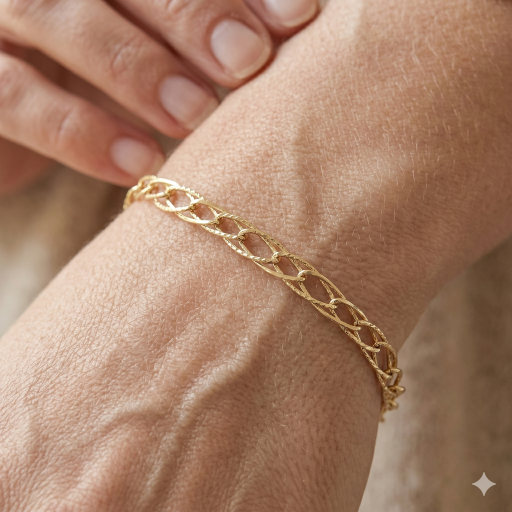 Bracciale a Catena in Oro Giallo 18 Carati di 2.60 Grammi.