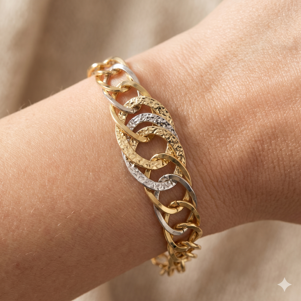 Bracciale a Catena in Oro Giallo 18 Carati di 3.5 Grammi.