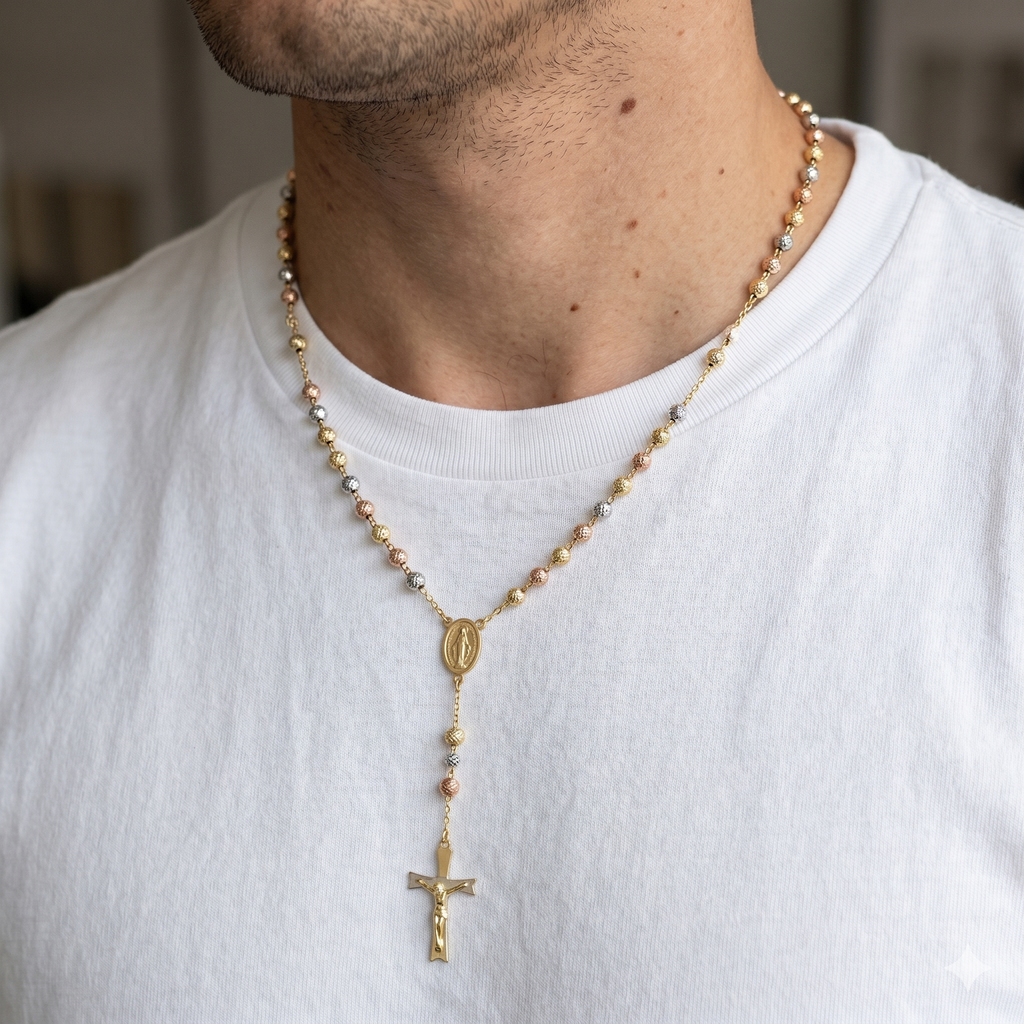 Collana Modello Rosario in Oro 18 Carati di 11.50 Grammi 60 centimetri.