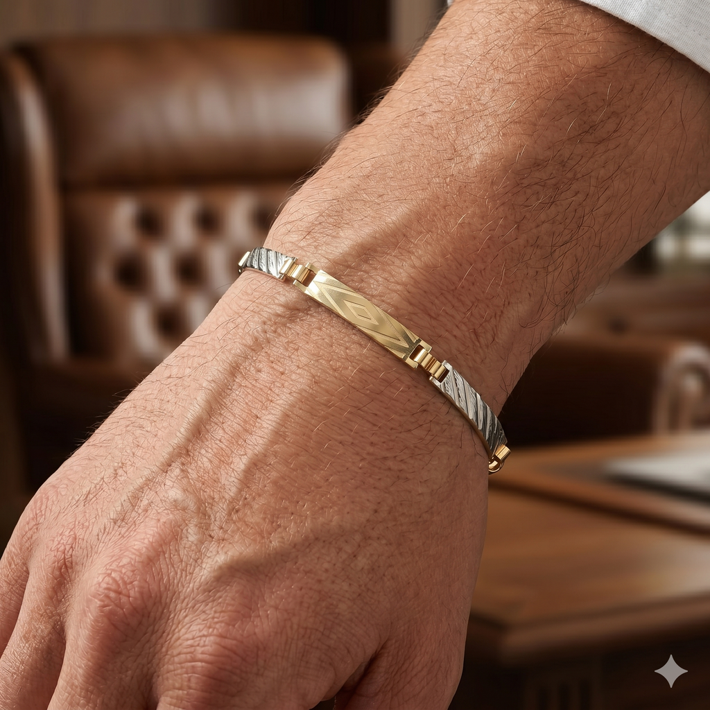 Bracciale Oro 18 Carati a Lastre di 3,50 grammi.