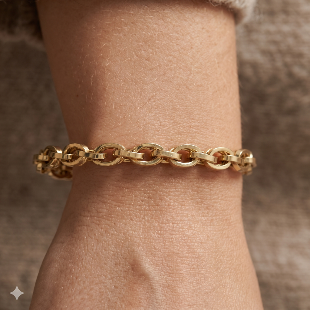 Bracciale a Catena in Oro Giallo 18 Carati di 8.20 Grammi.