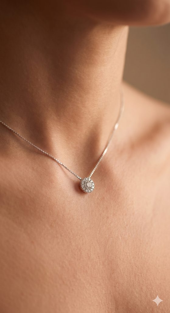Collana in Oro 18 Carati con Diamanti.