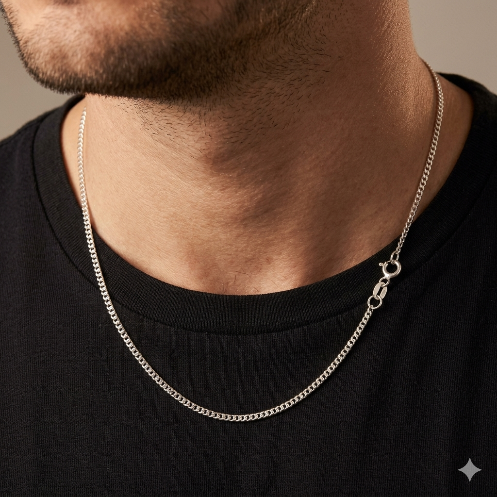 Collana Modello Grumetta in Oro 18 Carati di 1.20 Grammi, 50 centimetri.