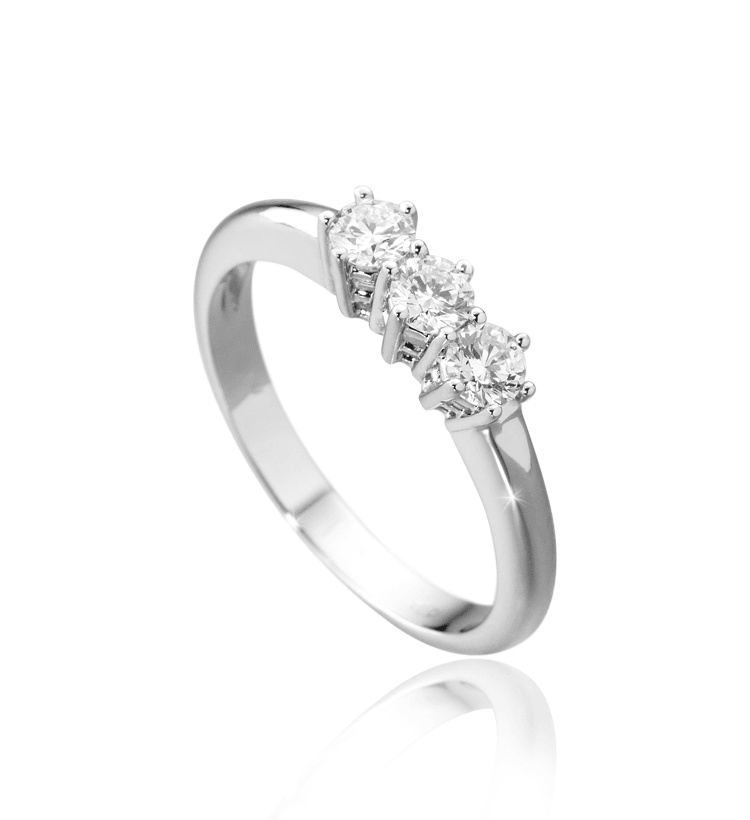 Anello Donna Modello Trilogy in Oro 18 Carati con Diamanti.