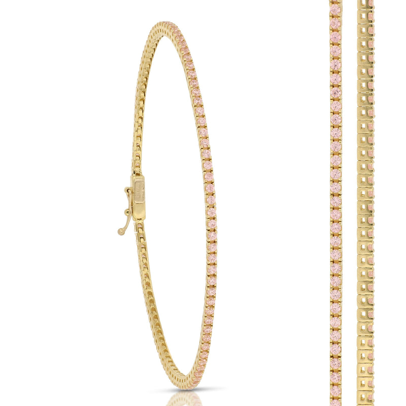 Bracciale Tennis con Zirconi in Oro Giallo 18 Carati di 5.6 Grammi.
