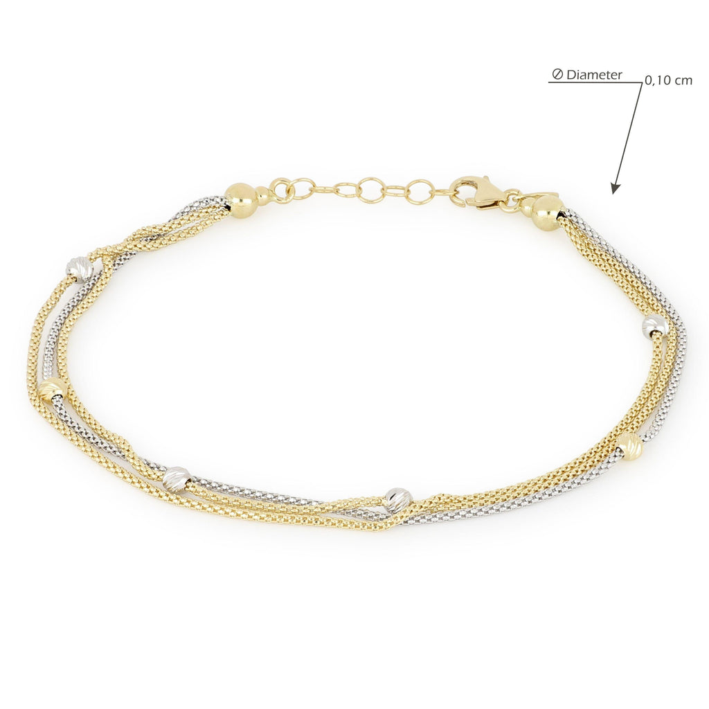 Bracciale Modello Trittico in Oro 18 Carati di 4 Grammi.